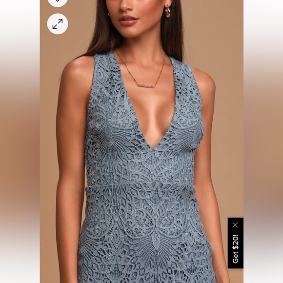 Lulus Truly Beloved Dress in Dusty Blue, Size XLarge, NWT - Picture 3 of 17